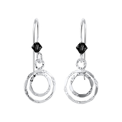 Wholesale Sterling Silver Circle Earrings with Glass Bead - JD7122