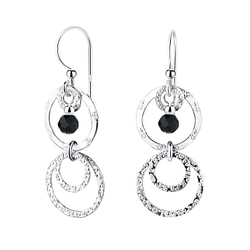 Wholesale Sterling Silver Circle Earrings with Glass Bead - JD7123