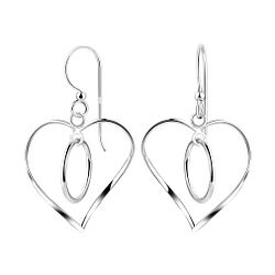Wholesale Sterling Silver Twisted Heart Earrings - JD8528