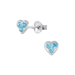 Wholesale Sterling Silver Heart Ear Studs - JD2477