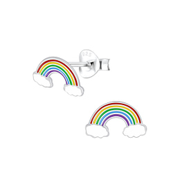 Wholesale Sterling Silver Rainbow Ear Studs - JD7014