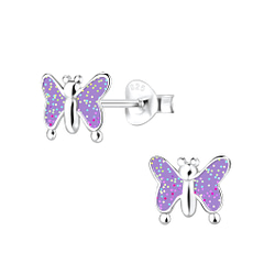 Wholesale Sterling Silver Butterfly Ear Studs - JD7619