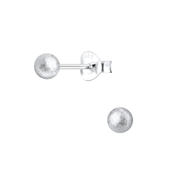 Wholesale 4mm Diamond Dust Ball Sterling Silver Ear Studs - JD5246