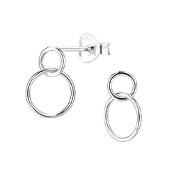 Wholesale Sterling Silver Twisted Circle Stud Earring - JD7776