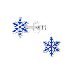 Wholesale Sterling Silver Snowflake Ear Studs - JD8355