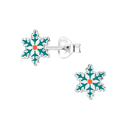 Wholesale Sterling Silver Snowflake Ear Studs - JD8354