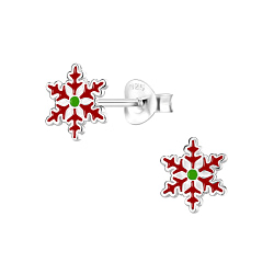 Wholesale Sterling Silver Snowflake Ear Studs - JD8356