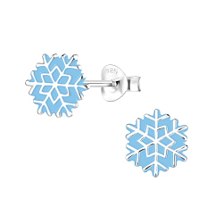 Wholesale Sterling Silver Snowflake Ear Studs - JD8357