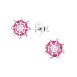 Wholesale Sterling Silver Spider Web Ear Studs - JD8297