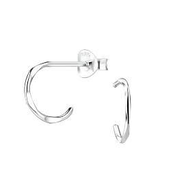 Wholesale Sterling Silver Half Hoop Ear Studs - JD8188