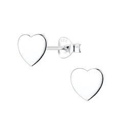 Wholesale Sterling Silver Heart Ear Studs - JD10470