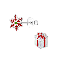 Wholesale Sterling Silver Christmas Holiday Ear Studs - JD9955