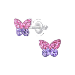 Wholesale Sterling Silver Butterfly Screw Back Ear Studs - JD6817