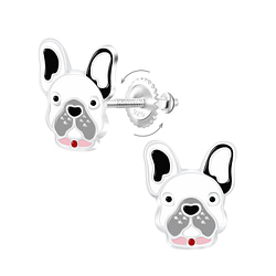 Wholesale Sterling Silver Dog Screw Back Ear Studs - JD9367