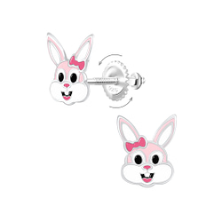 Wholesale Sterling Silver Bunny Screw Back Ear Studs - JD9361