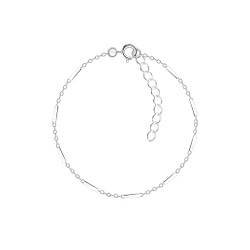 Wholesale 18cm Sterling Silver Cable Bar Bracelet With Extension - JD8754