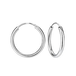 Wholesale 20mm Sterling Silver Thick Ear Hoops - JD4479