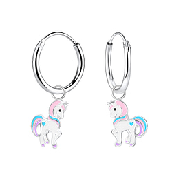 Wholesale Sterling Silver Unicorn Ear Hoops - JD9290