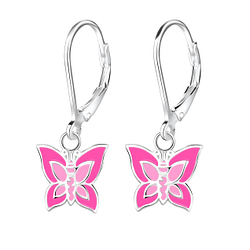 Wholesale Sterling Silver Butterfly Lever Back Earrings - JD7446