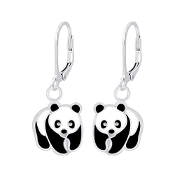 Wholesale Sterling Silver Panda Lever Back Earrings - JD6922