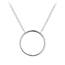 Wholesale Sterling Silver Circle Necklace - JD8223