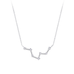 Wholesale Sterling Silver Pisces Constellation Necklace - JD7949