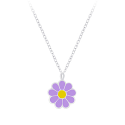 Wholesale Sterling Silver Daisy Flower Necklace - JD7206