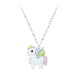 Wholesale Sterling Silver Unicorn Necklace - JD7388