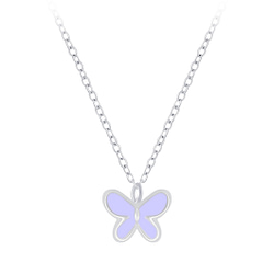 Wholesale Sterling Silver Butterfly Necklace - JD7357
