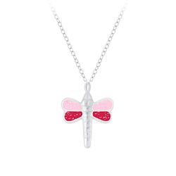 Wholesale Sterling Silver Dragonfly Necklace - JD7436