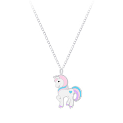 Wholesale Sterling Silver Unicorn Necklace - JD7560