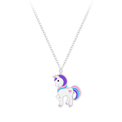 Wholesale Sterling Silver Unicorn Necklace - JD7572