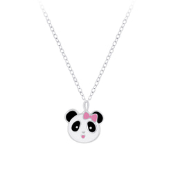 Wholesale Sterling Silver Panda Necklace - JD7212
