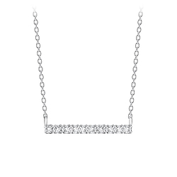 Wholesale Sterling Silver Bar Necklace - JD4706