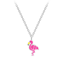 Wholesale Sterling Silver Flamingo Necklace - JD7214