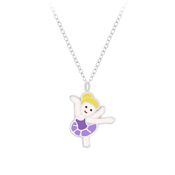 Wholesale Sterling Silver Ballerina Necklace - JD7381