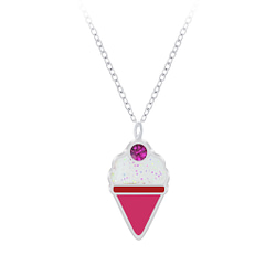 Wholesale Sterling Silver Ice Cream Necklace - JD7399