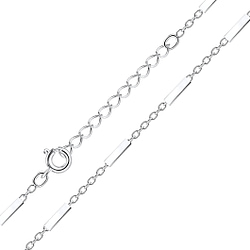 Wholesale 35cm Sterling Silver Cable Bar Choker Necklace With Extension - JD8757
