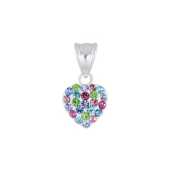 Wholesale Sterling Silver Crystal Heart Pendant - JD5532