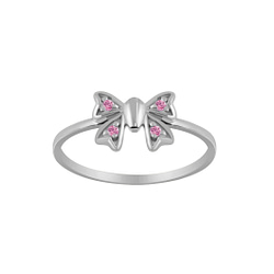 Wholesale Sterling Silver Bow Cubic Zirconia Ring - JD3867