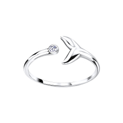 Wholesale Sterling Silver Whale Tail Open Ring - JD8910