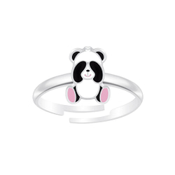 Wholesale Sterling Silver Panda Adjustable Ring - JD7187
