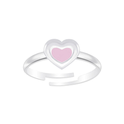 Wholesale Sterling Silver Heart Adjustable Ring - JD6997