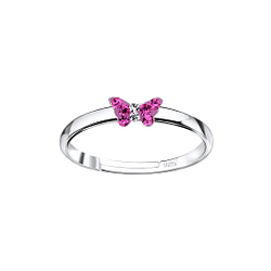 Wholesale Sterling Silver Butterfly Adjustable Ring - JD8816