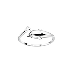 Wholesale Sterling Silver Dolphin Adjustable Toe Ring - JD8217