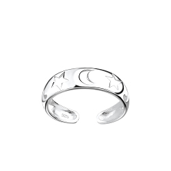 Wholesale Sterling Silver Moon and Star Toe Ring - JD8343