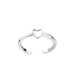 Wholesale Sterling Silver Heart Toe Ring - JD8125