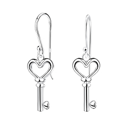 Wholesale Sterling Silver Key Earrings - JD10726