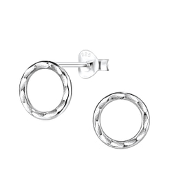 Wholesale Sterling Silver Circle Ear Studs - JD4374