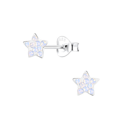 Wholesale Sterling Silver Star Crystal Ear Studs - JD10062